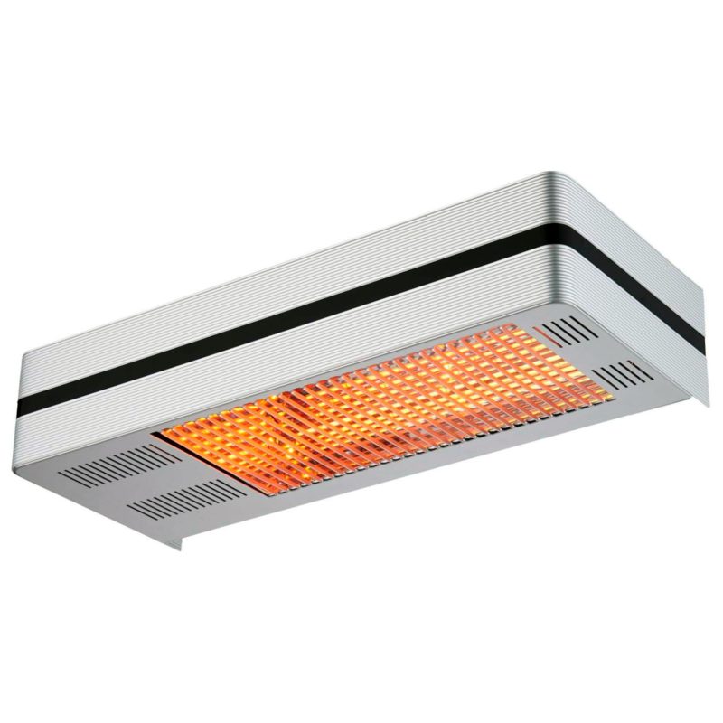 Mpc Murcia 2000w Calentador Infrarrojo De Patio Con 2000w Ajustable De Plata Hecho De Acero y Aluminio Mando a Distancia Con Temporizador Incluido Protección Ip65 Ideal Para Patios e Interiores